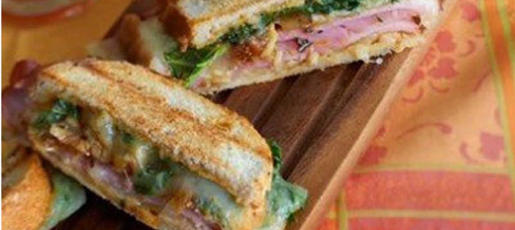 Grilled Rosemary Ham Sandwich with Walnuts, Figs & Havarti