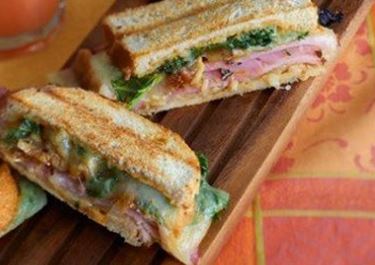 Grilled Rosemary Ham Sandwich with Walnuts, Figs & Havarti 