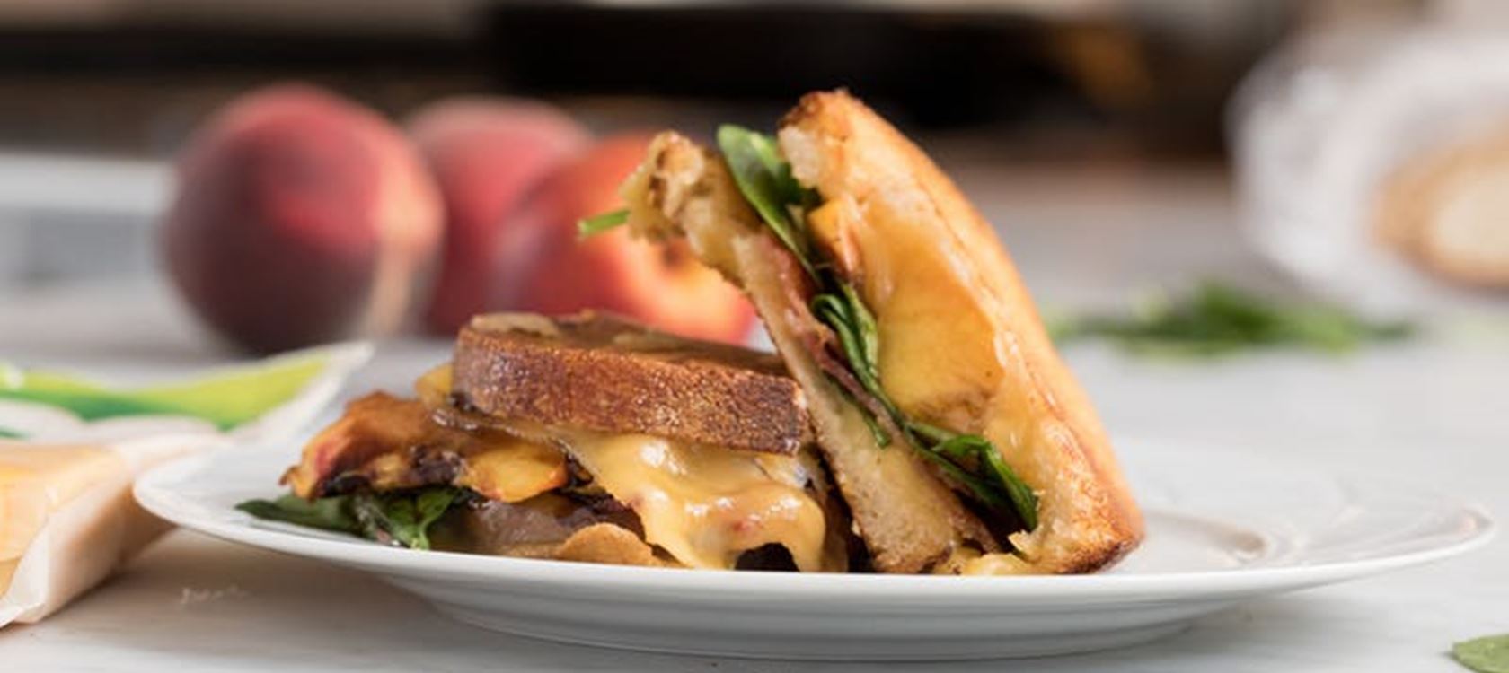 Tangy Balsamic Peach Gouda Grilled Cheese
