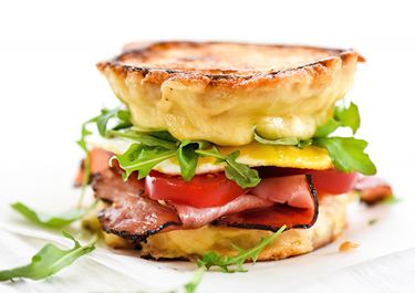 Ham and Gouda Grilled Cheese Breakfast Sandwich