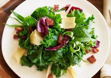 Kale and Apple Salad with Crisp Pancetta and Gouda