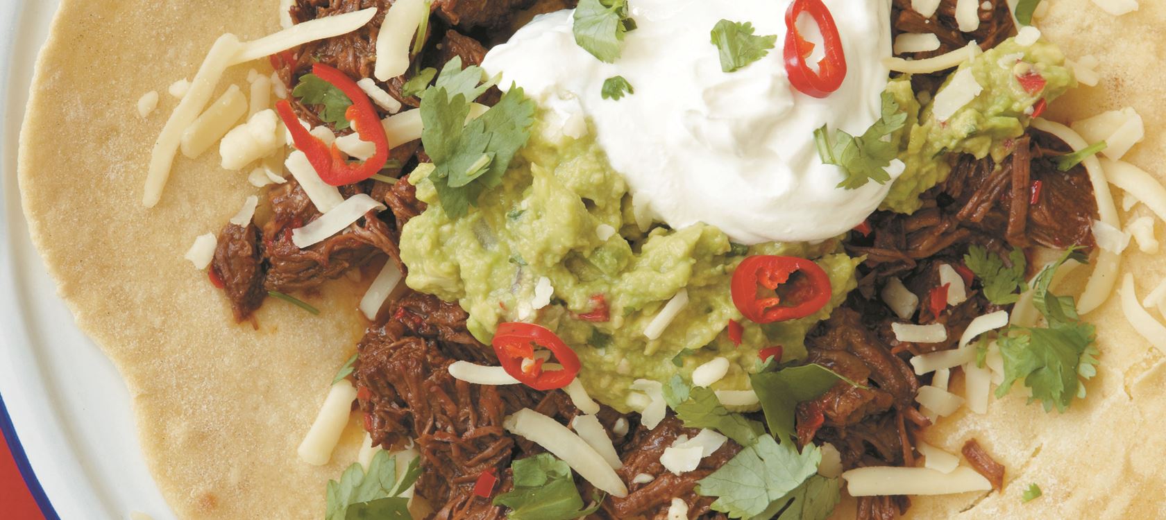 Slow cooked beef tacos with home made tortillas