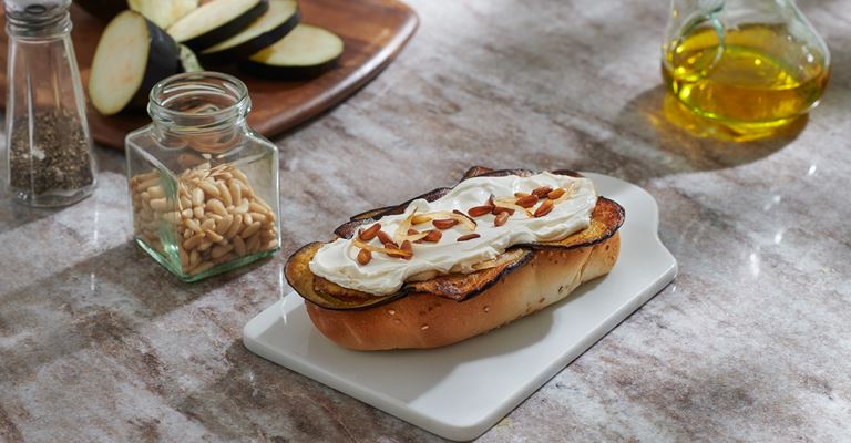 Samoon Bread with Puck Labneh