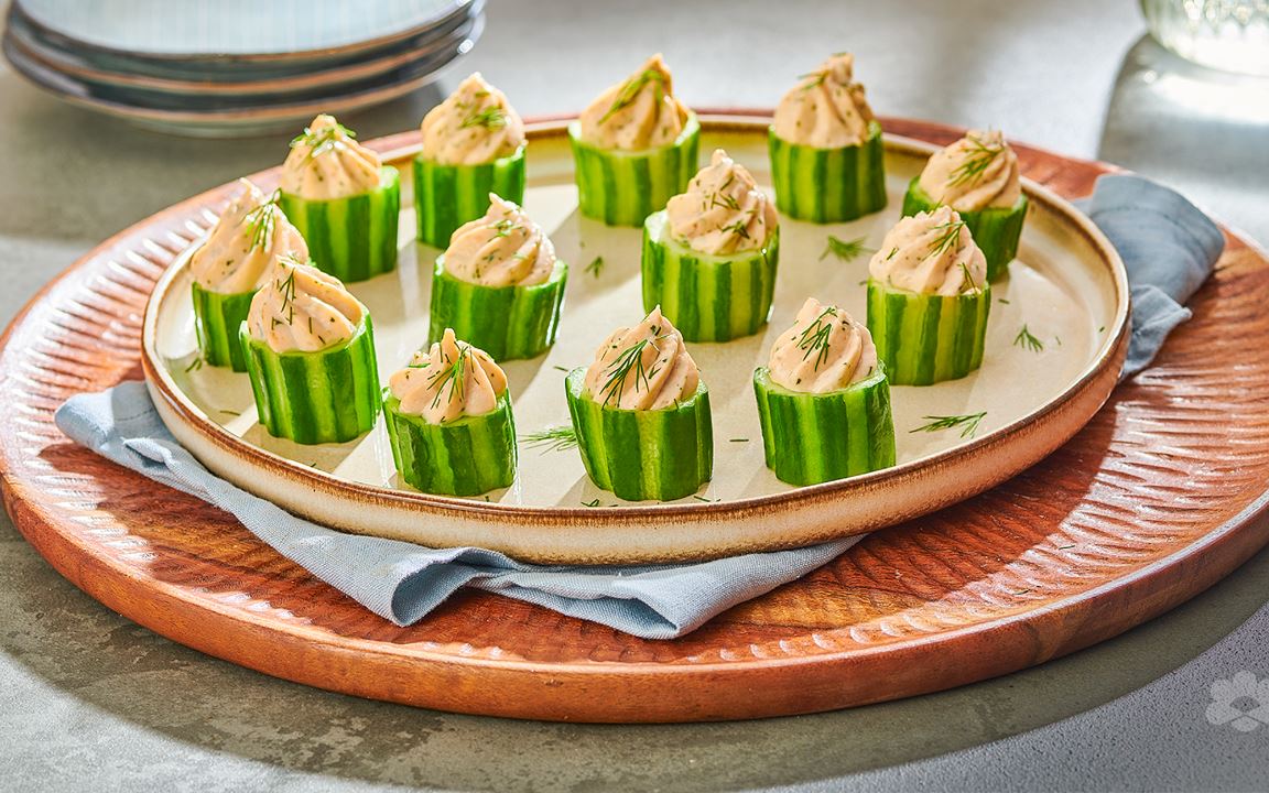 Cream Cheese and Smoked Salmon Cucumber Cups