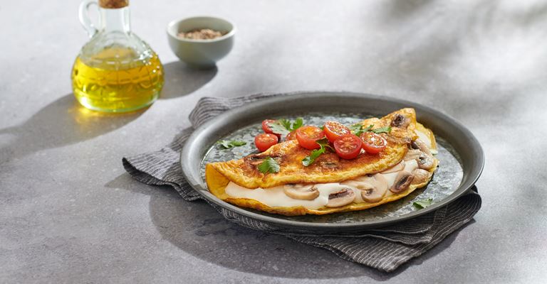 Mushroom and cheese omelette