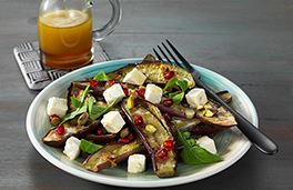Grilled Eggplant, Feta and Pomegranate Salad