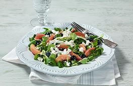 Roasted Peach, Blueberry and White Cheese Salad