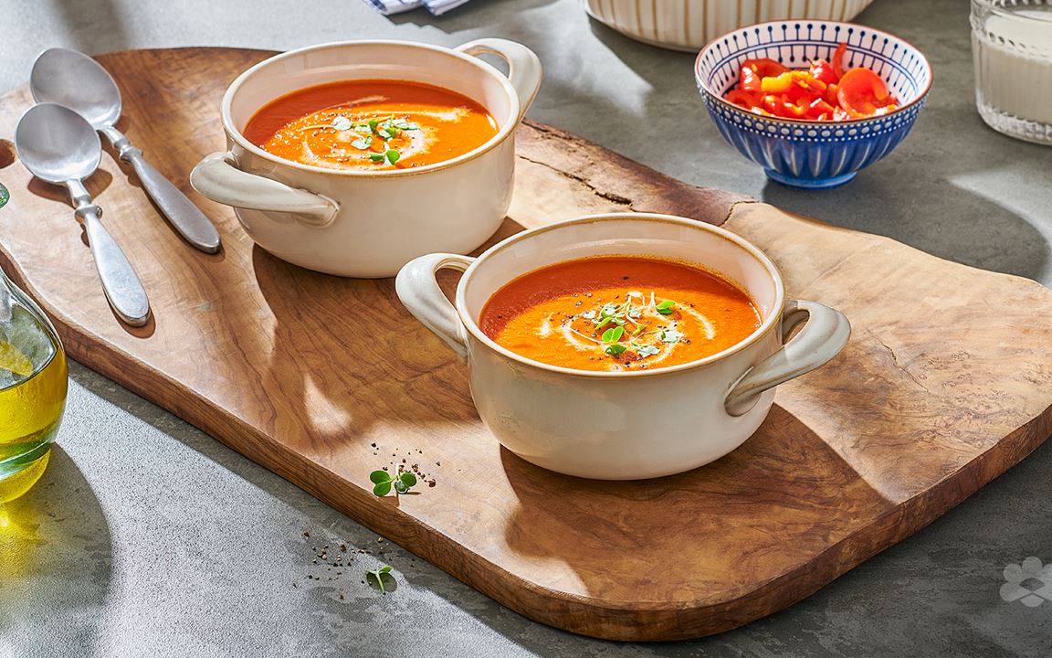 Roasted Red Pepper and Tomato Cream Soup