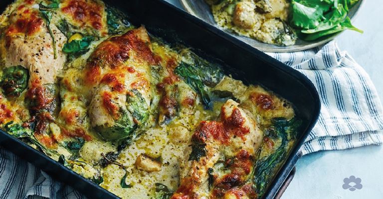 Oven baked chicken with gnocchi 