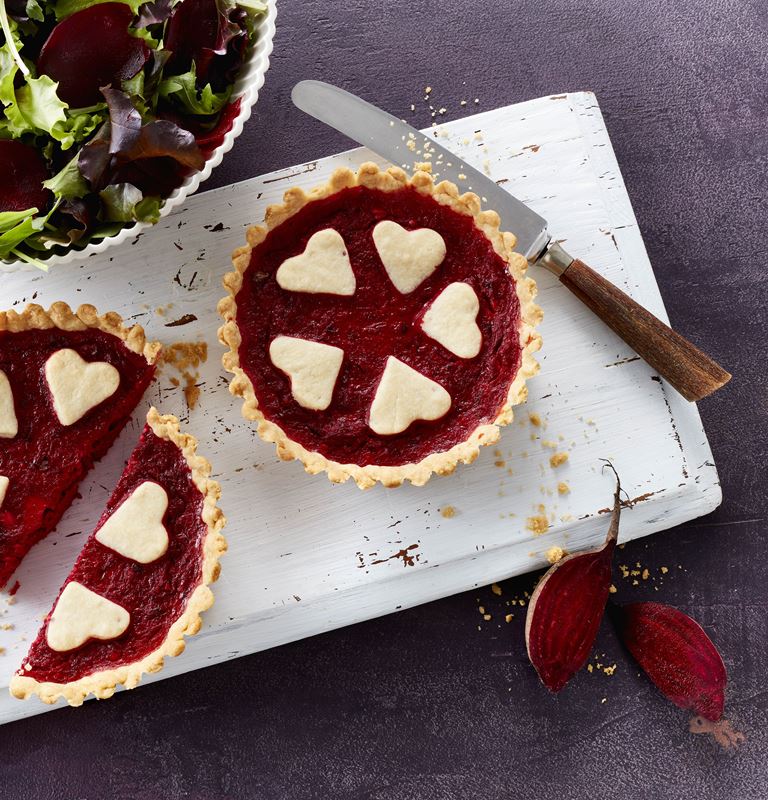 Beetroot pastry tarts with Castello® Greek Style cheese