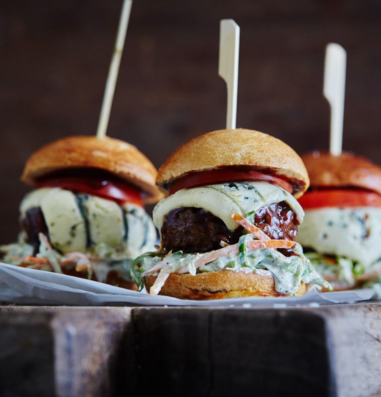 Blue Cheese Burgers with BBQ Sauce