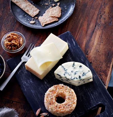 Three Cheese Cheeseboard with Blueberries & Figs