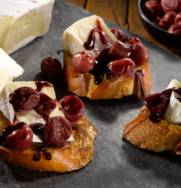 Double Cream Brie with poached grapes