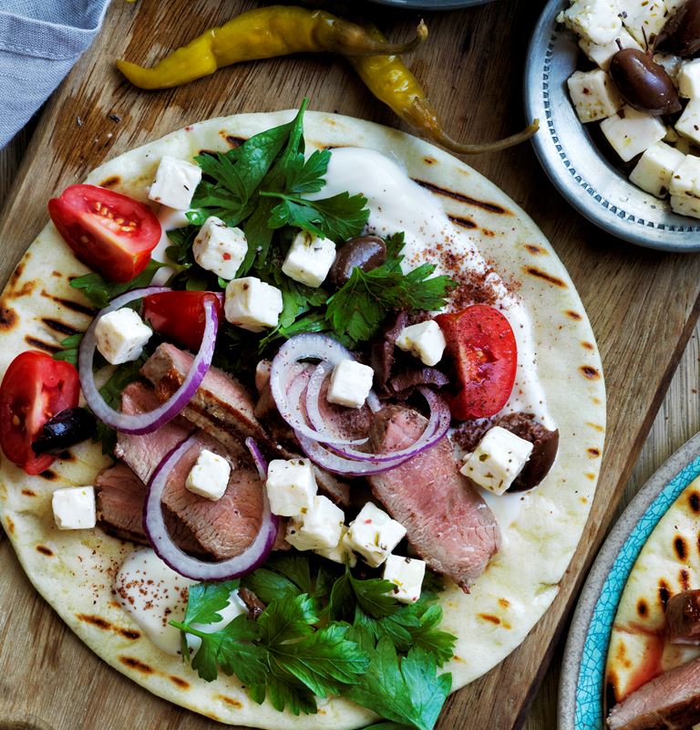 Grilled Lamb Wraps with Castello® Greek Style Cheese 