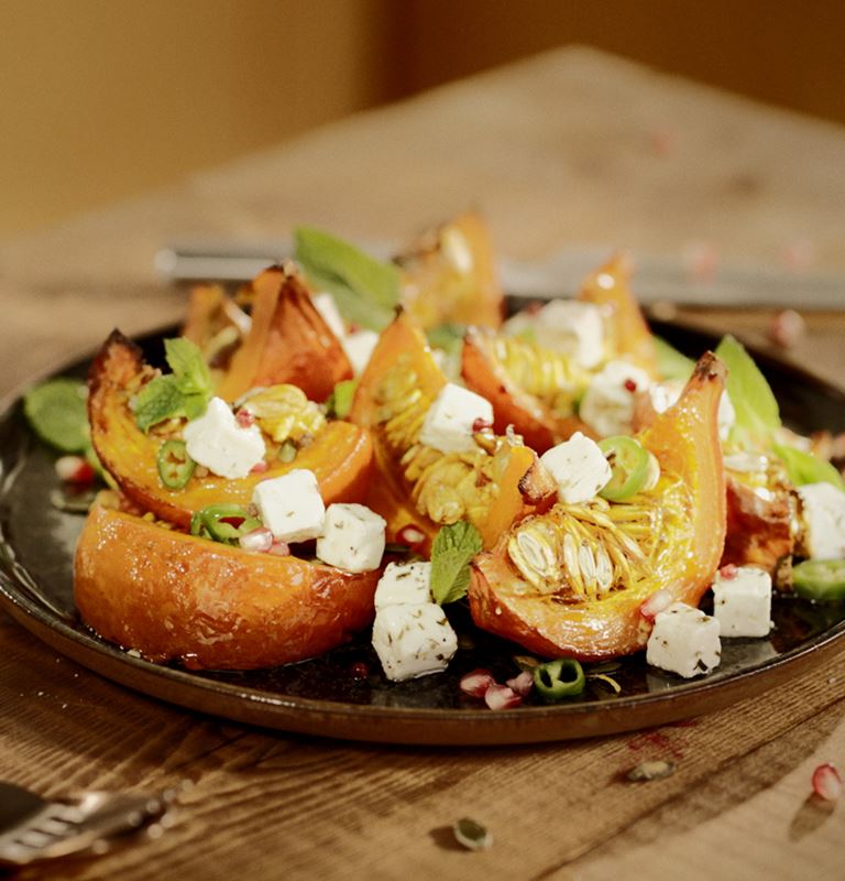 Pumpkin Salad with Castello® Greek Style Cheese Cubes 