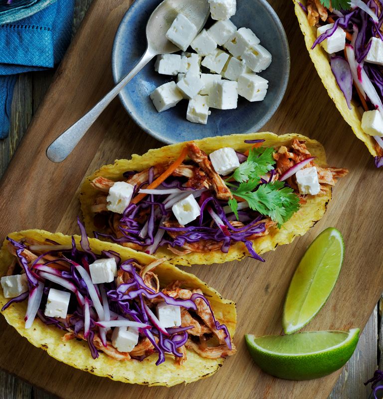 Spicy Chicken Tacos with Castello® Greek Style Cheese & Slaw