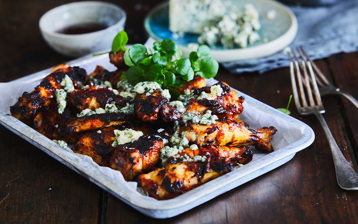 BBQ Chicken Wings with Blue Cheese