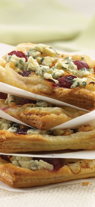Grape and Blue Cheese Pizzettes