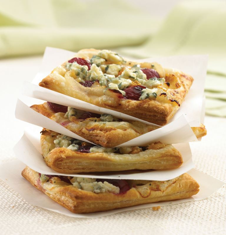 Grape and Blue Cheese Pizzettes