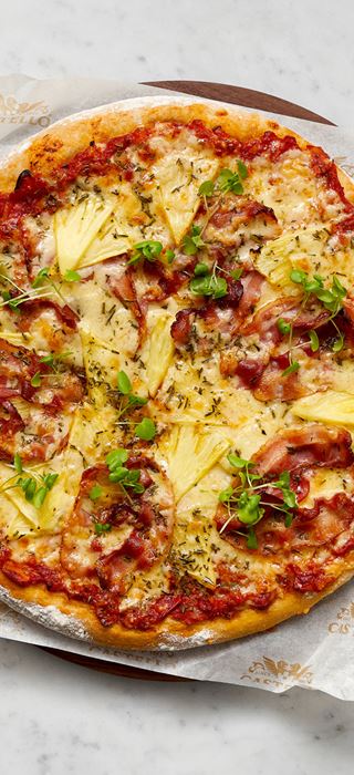 Hawaii Pizza with Pancetta and Rosemary