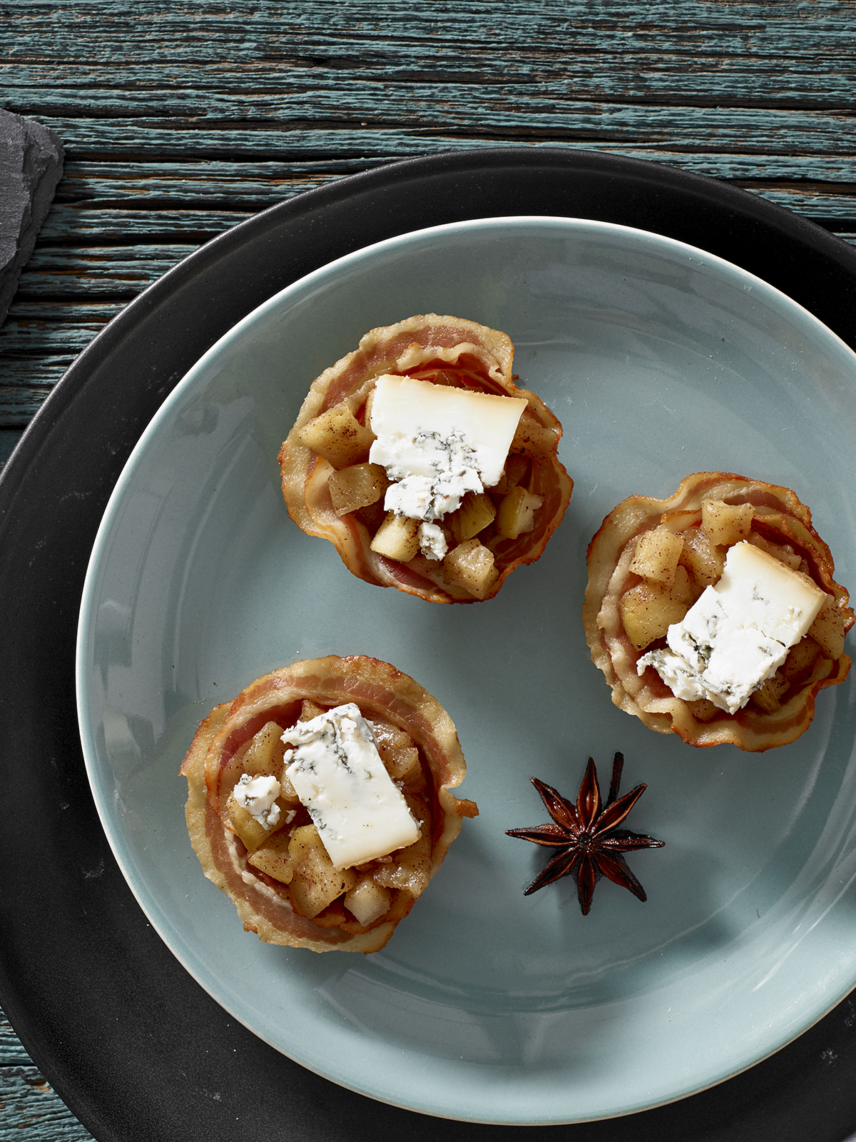 Pancetta Cups with Apples and Blue Castello®️