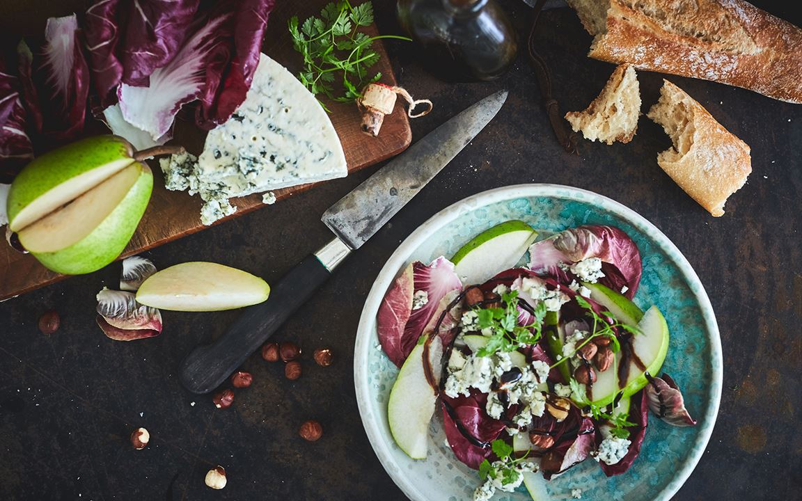 Radicchio with pears and Blue cheese