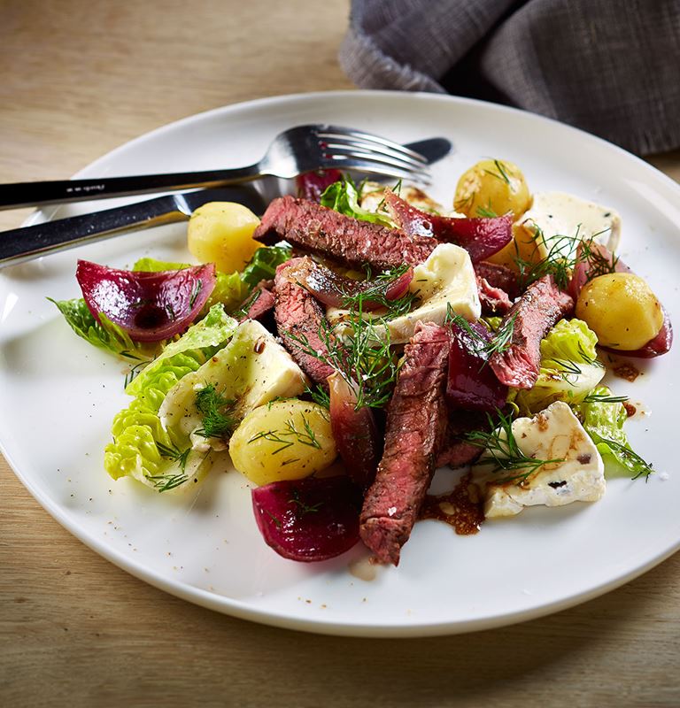 Salad of Grilled Beef with Double Crème White with Truffle