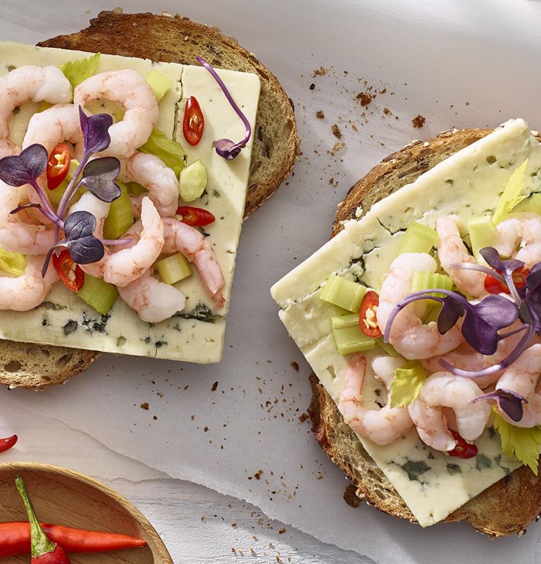 Shrimp, Lime, and Chili Open Faced Sandwich