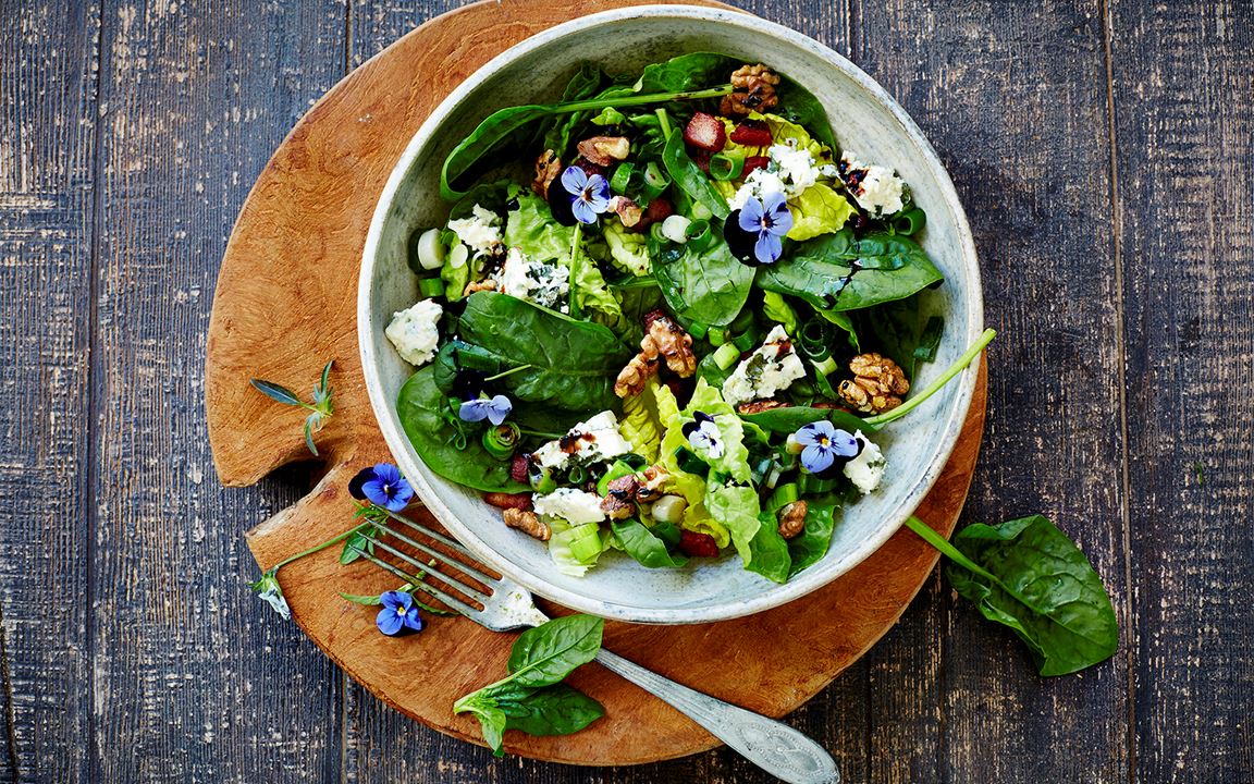 Violet Salad with Blue Cheese & Walnuts