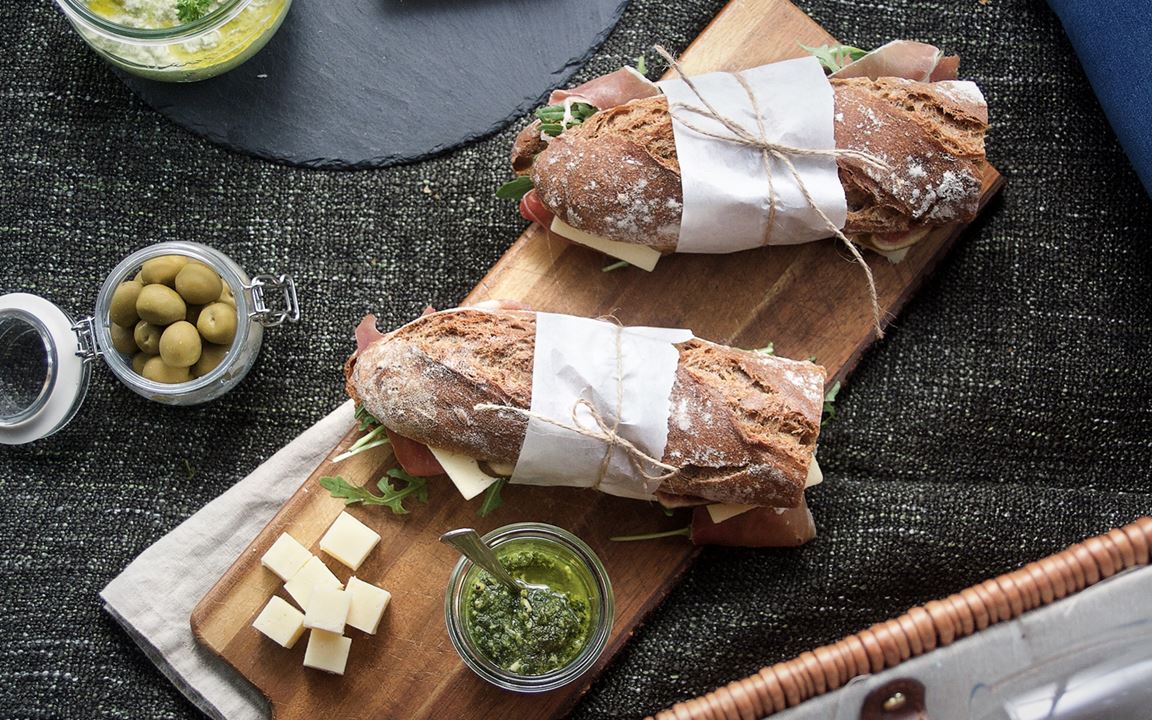 Picknick-Sandwich mit gereiftem Havarti und Parmaschinken | Castello