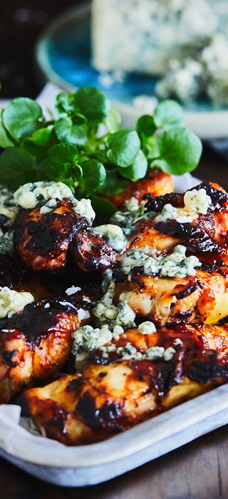 BBQ chicken wings with Blue Cheese