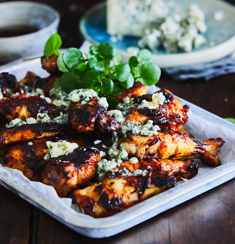 BBQ chicken wings with Blue Cheese
