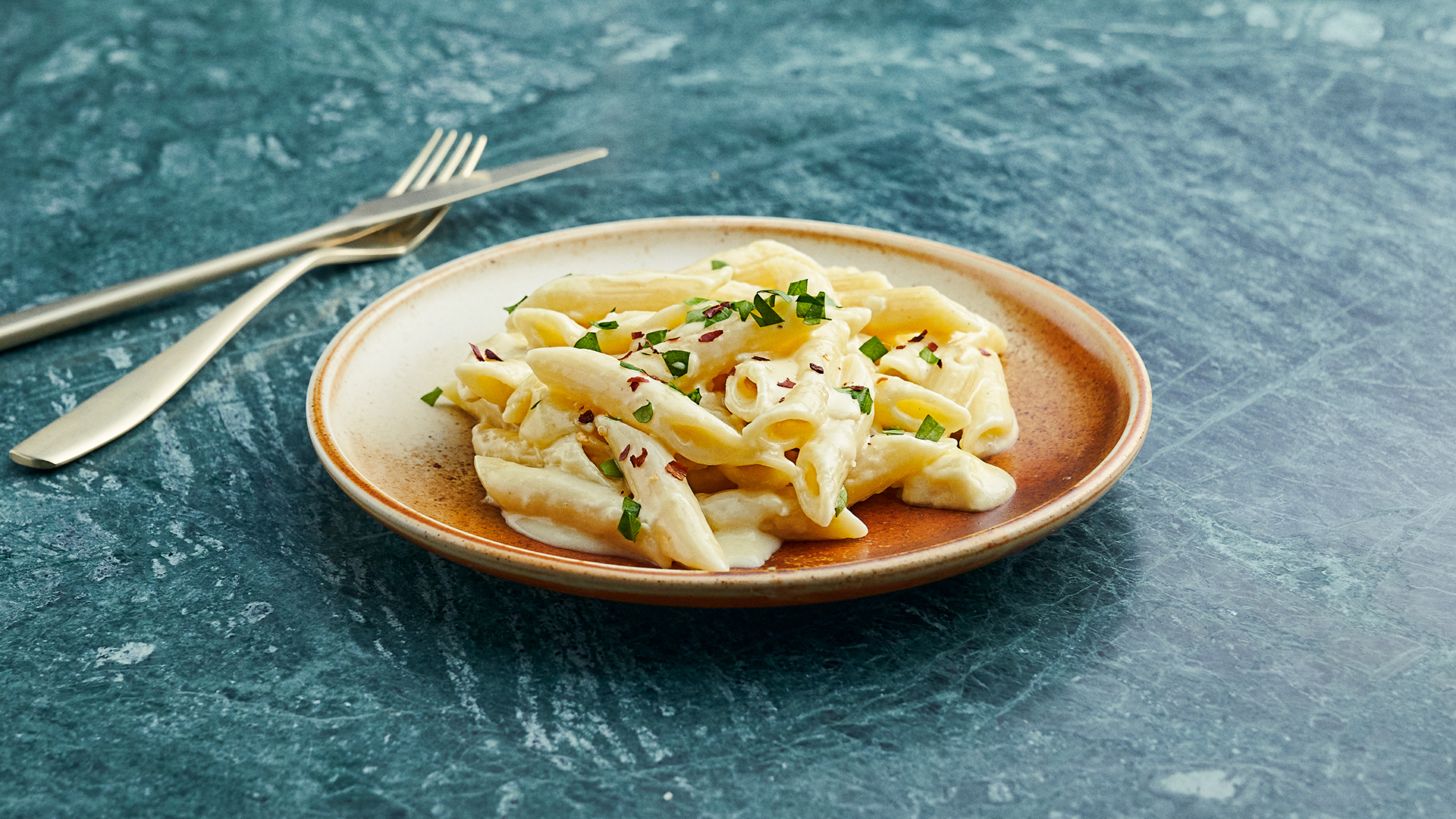 Penne Pasta with Castello® Creamy Brie Cheese Sauce Castello®️