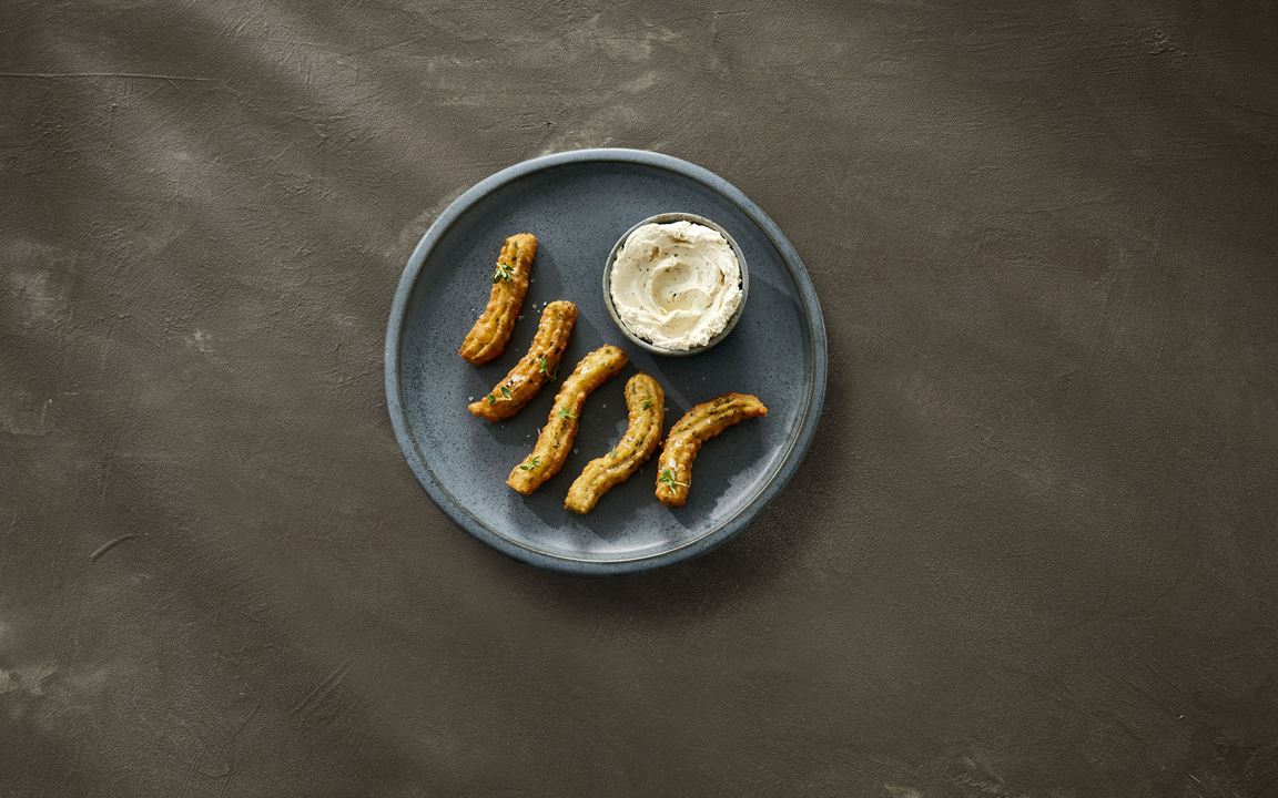 Savoury churros with Castello® pepper whipped cream cheese