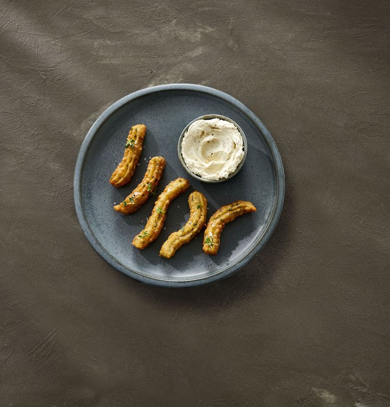 Savoury churros with Castello® pepper whipped cream cheese