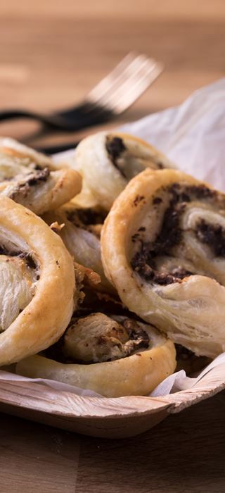 Savory palmiers with olive tapenade