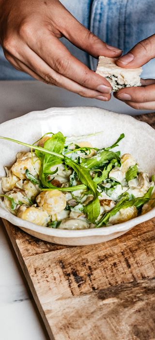 Gnocchi met blauwe kaas en peer van Chickslovefood