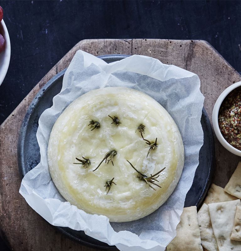 Baked Extra Creamy Brie with rosemary