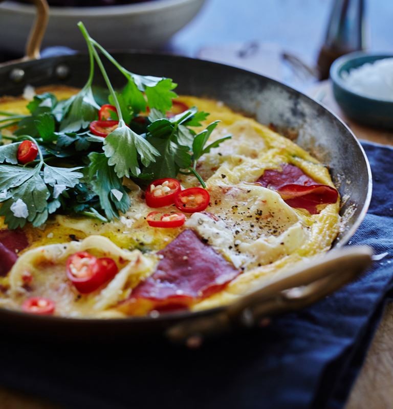 Frittata with Extra Creamy Brie with Chilli & Bresaola