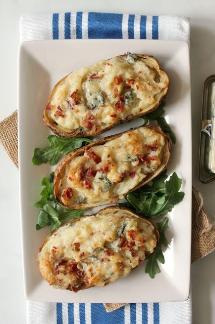 Blue Cheese and bacon twice baked potatoes