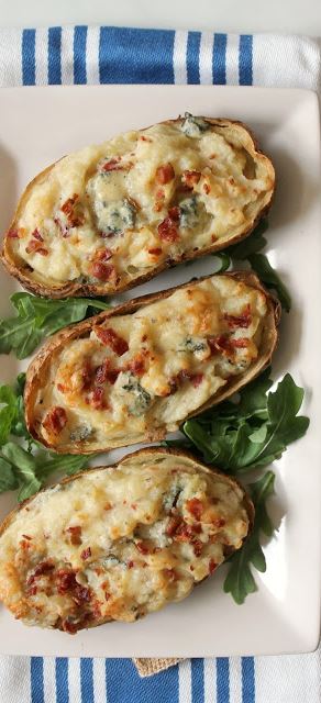 Blue Cheese and bacon twice baked potatoes