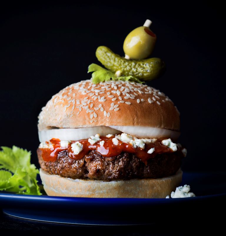 Blue Cheese Bloody Mary burger