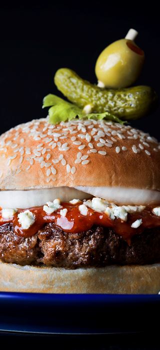 Blue Cheese Bloody Mary burger