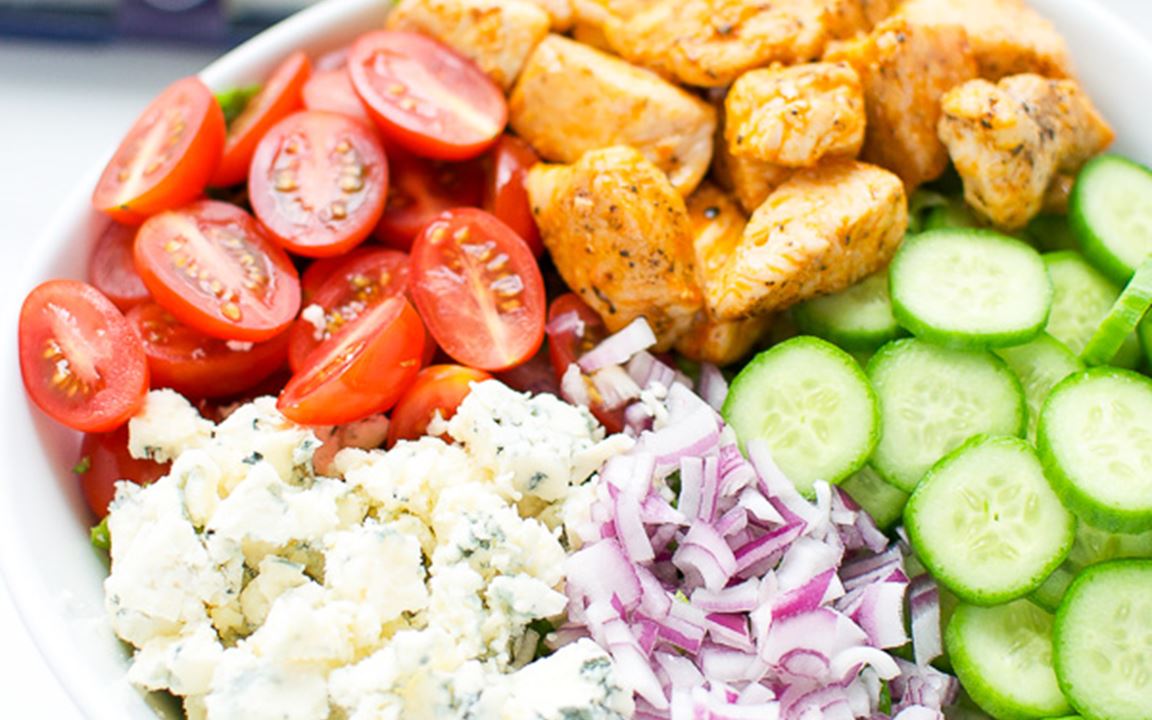 Buffalo chicken and Blue Cheese salad