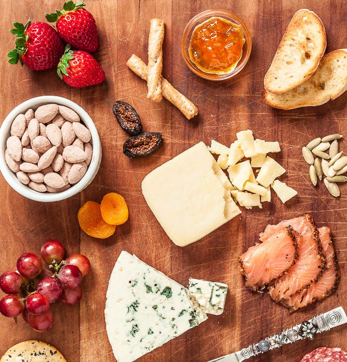 Cheese and chocolate board