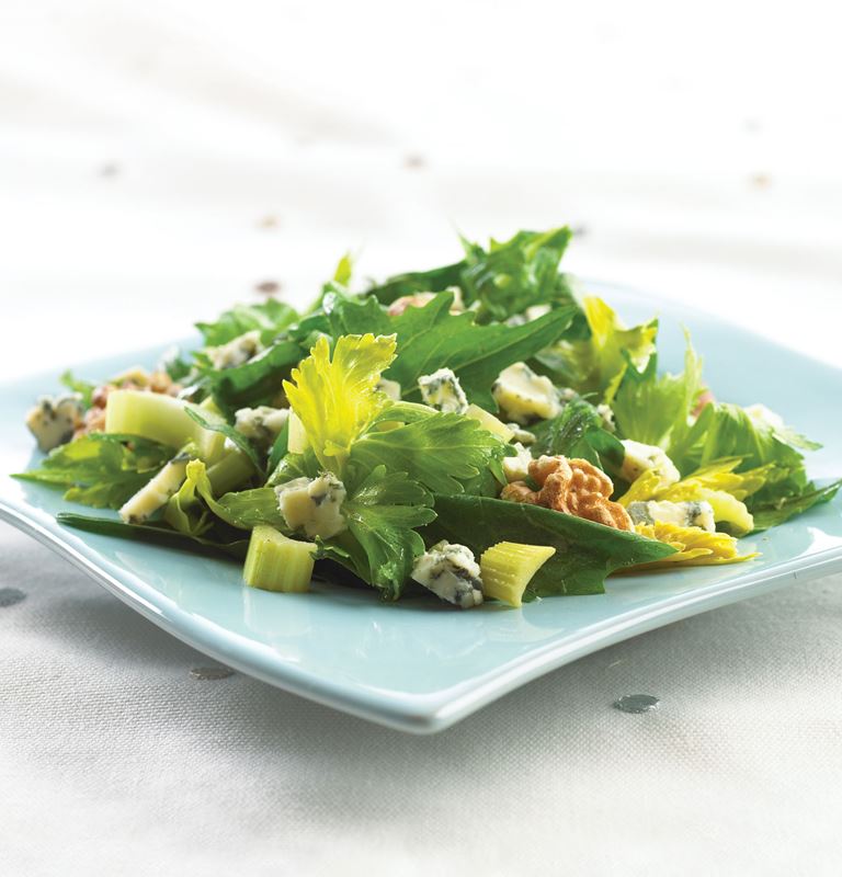 Dandelion Blue Cheese salad with walnuts