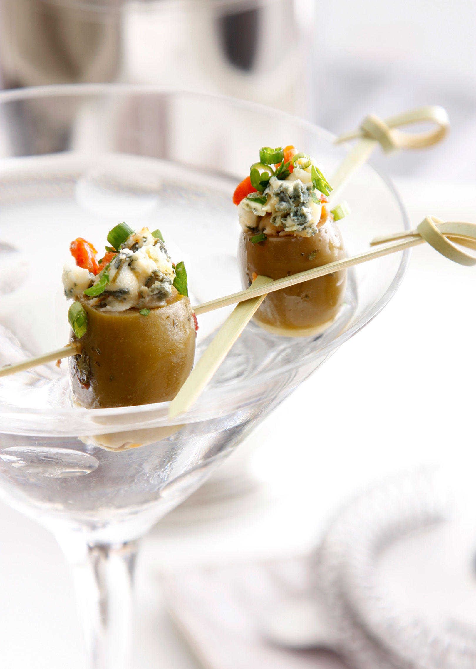 Green olives stuffed with chorizo and Blue Cheese Castello®️
