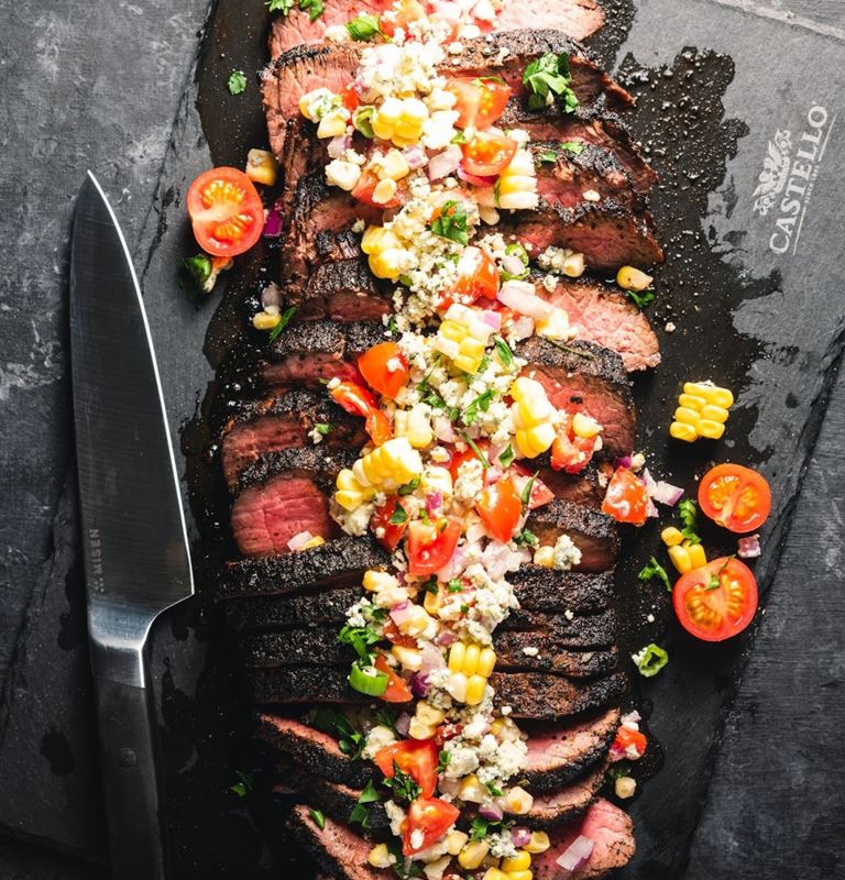 Grilled Steak with Blue Cheese Salsa
