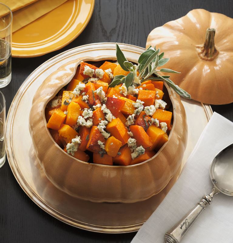 Roasted butternut squash with sage and Blue Cheese