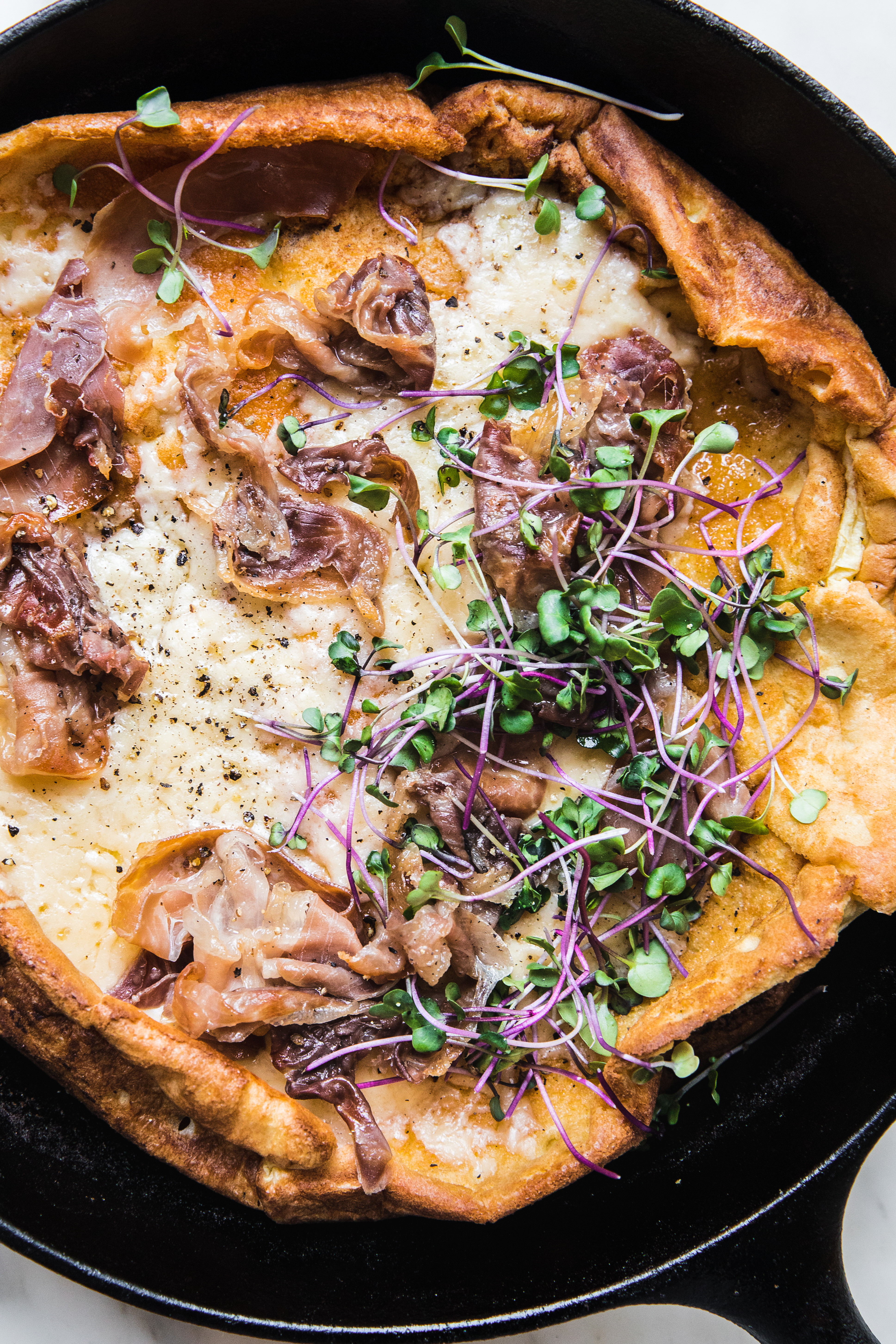 Savory Aged Havarti & Prosciutto Dutch Baby Castello®️